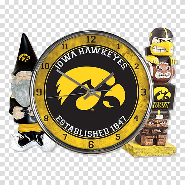 Iowa Hawkeyes Clock Iowa State Cyclones Hawkeye Fan Shop Iowa State University, clock transparent background PNG clipart