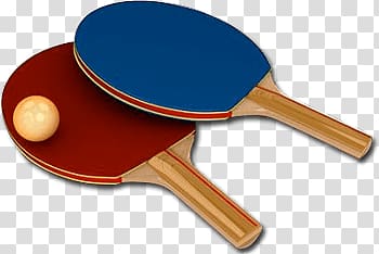 of pair of blue and red buckam and pingham, Ping Pong Bats transparent background PNG clipart