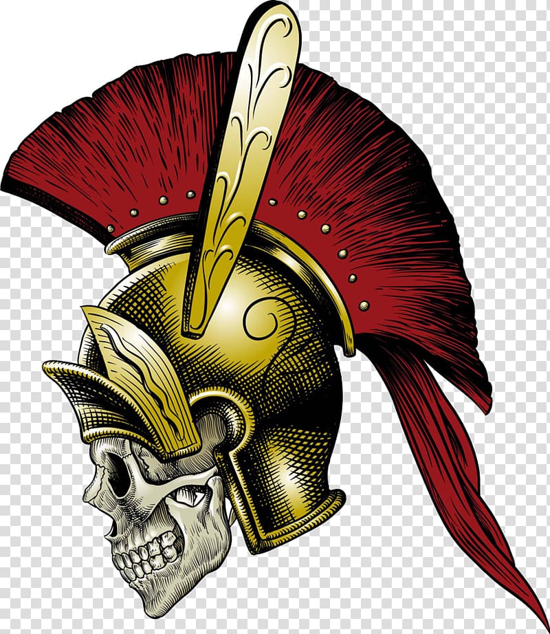 knight skull , Ancient Rome Gladiator Skull Illustration, helmet transparent background PNG clipart