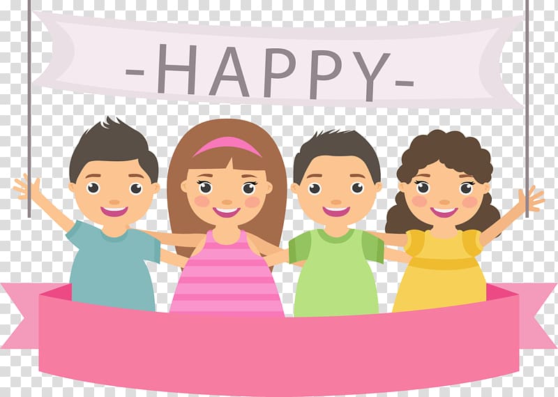Friendship Day Love Illustration, Happy Children transparent background PNG clipart