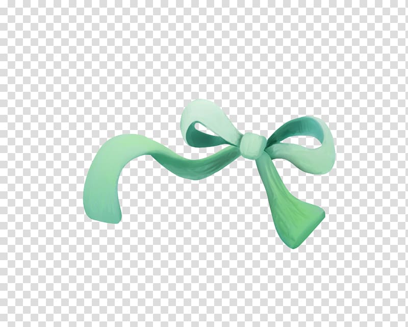 Shoelace knot Green Ribbon, Floating bow transparent background PNG clipart