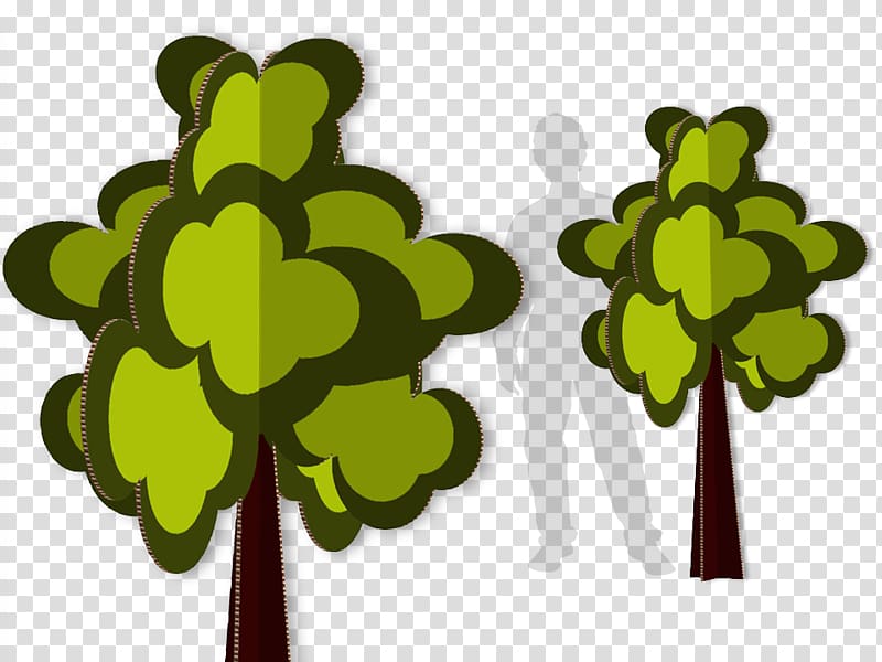 cardboard Paper Cutout animation Tree Packaging and labeling, 3d decoration transparent background PNG clipart