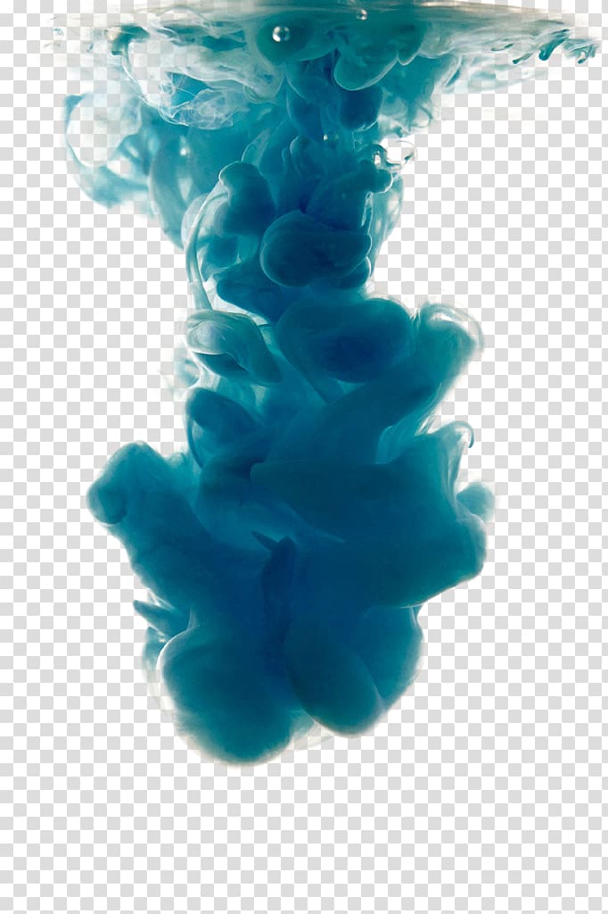 Ink Computer file, Blue ink, teal smoke transparent background PNG clipart