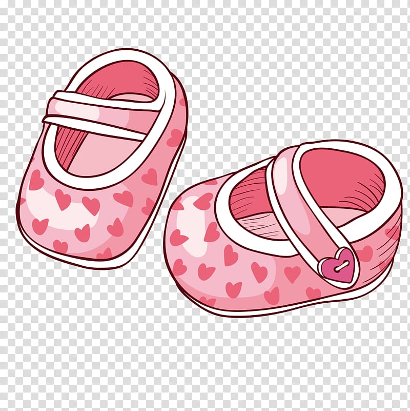 Pair of baby's pink shoes illustration, Shoe Infant Adobe Illustrator ...