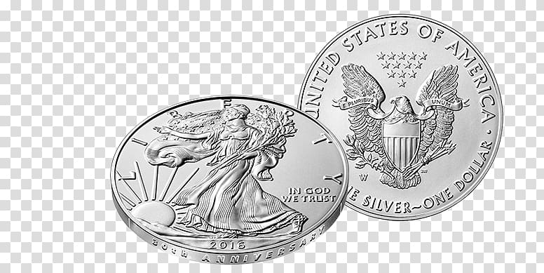 Coin American Silver Eagle Burnishing White, Walking Liberty Half Dollar transparent background PNG clipart