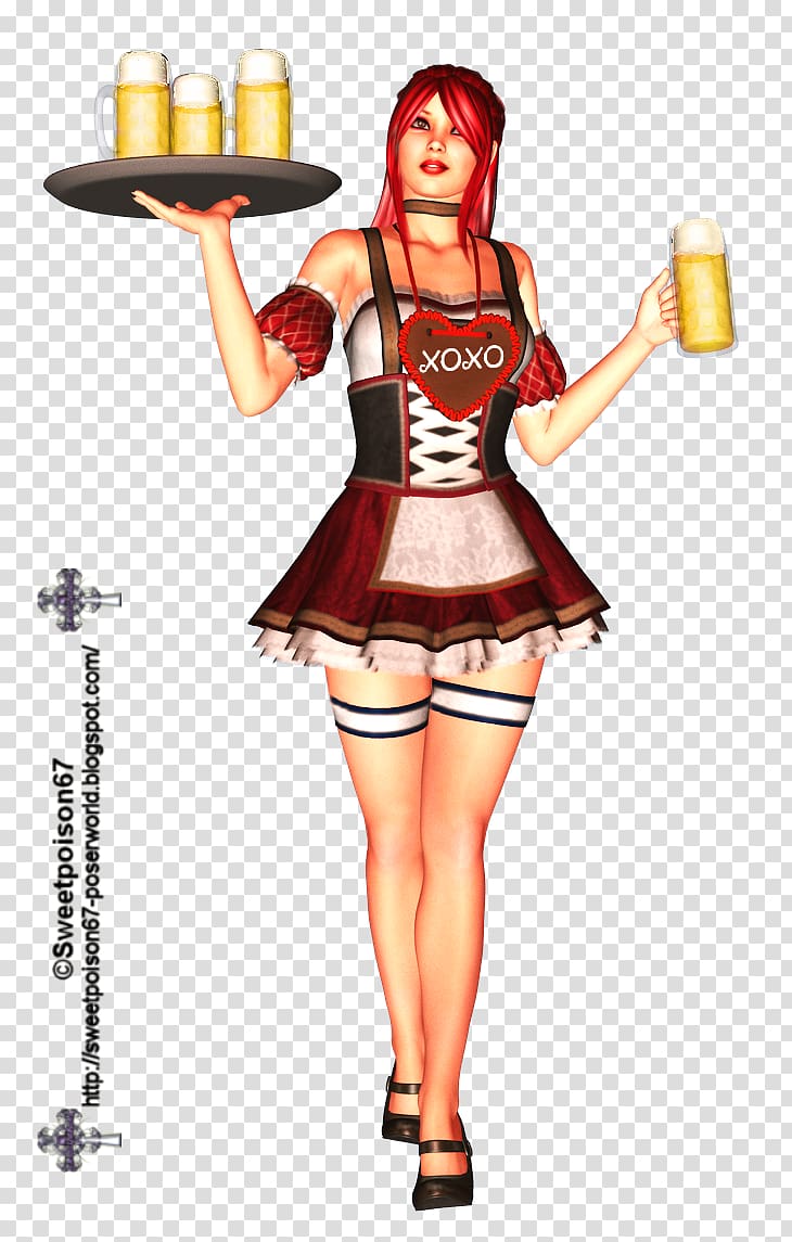 Costume design Cartoon Pin-up girl, oktoberfest transparent background PNG clipart