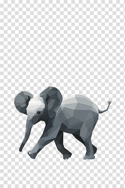 Bird Geometry Printmaking Illustration, Cartoon baby elephant transparent background PNG clipart