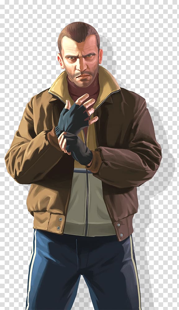 Grand Theft Auto 4 protagonist illustration, Grand Theft Auto IV Grand Theft Auto: Liberty City Stories Niko Bellic Video game, Niko Bellic File transparent background PNG clipart