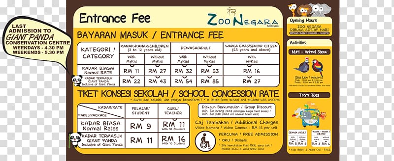 National Zoo of Malaysia Montgomery Zoo Aquaria KLCC Pretoria Zoo, entrance ticket transparent background PNG clipart
