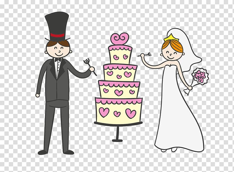 man and woman wedding illustration, Wedding cake Wedding invitation Bridegroom, Wedding Cakes transparent background PNG clipart