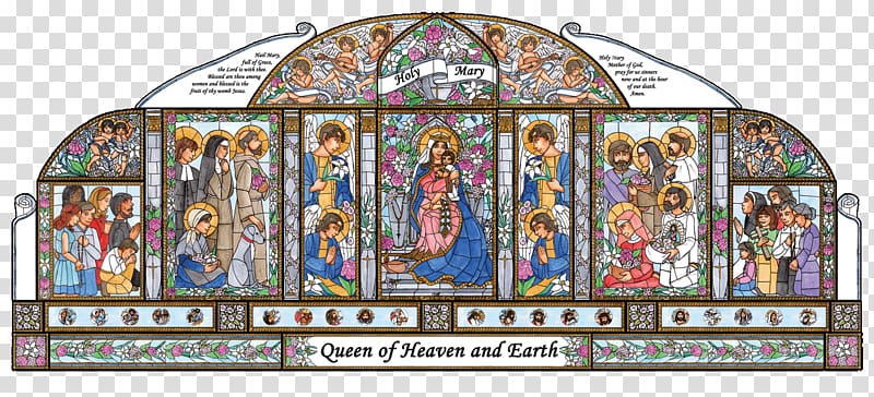 Stained glass Chapel Material, holy mary transparent background PNG clipart