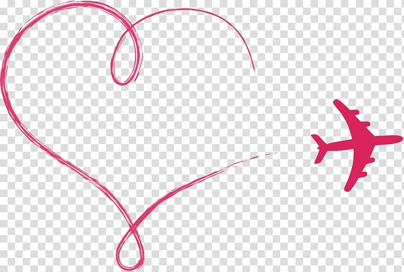 red heart-shaped flight channel transparent background PNG clipart