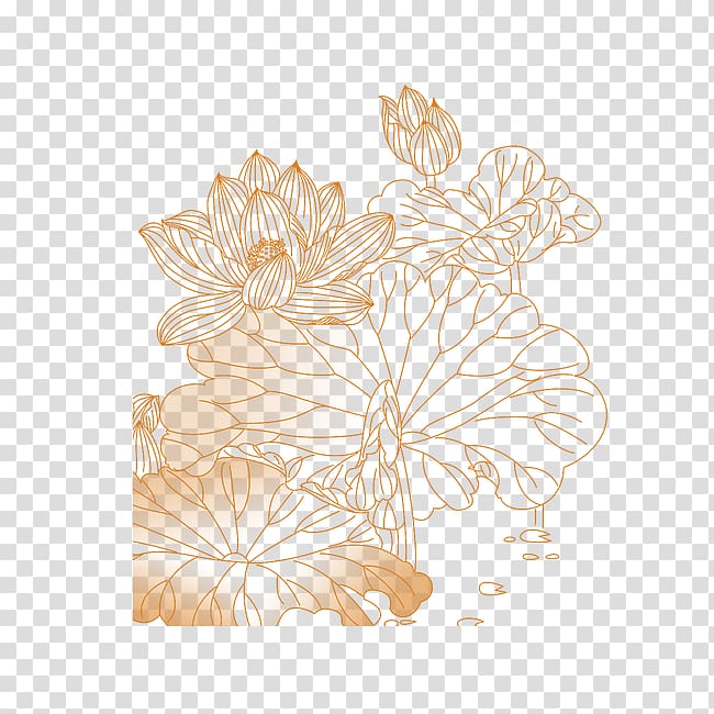 orange lotus flowers illustration, Petal Floral design Flower Pattern, Lotus transparent background PNG clipart