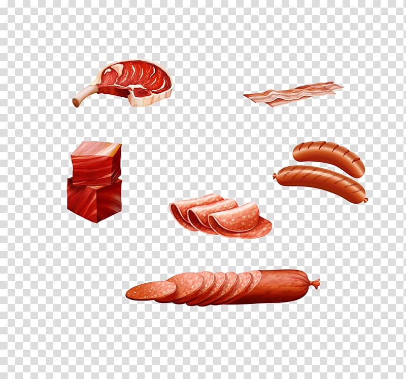 Sausage Ham and cheese sandwich Barbecue Meat, Ham transparent background PNG clipart