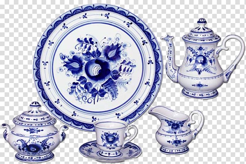 Gzhel Tableware Porcelain Ceramic Khokhloma, others transparent background PNG clipart