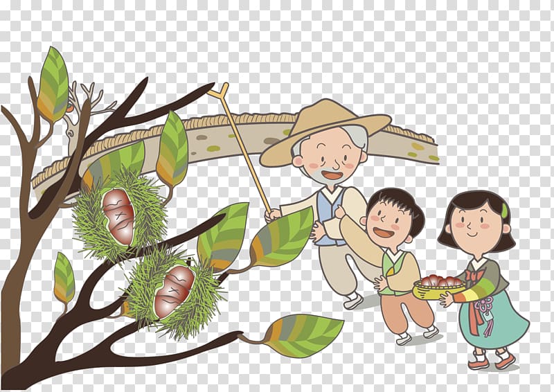 Wall Illustration, The old and the children transparent background PNG clipart