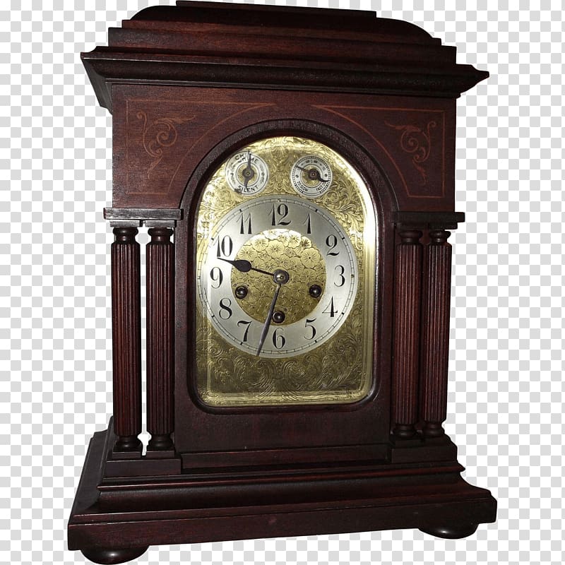 brown and gold analog clock, Mahogany Westminster Chimes Clock transparent background PNG clipart