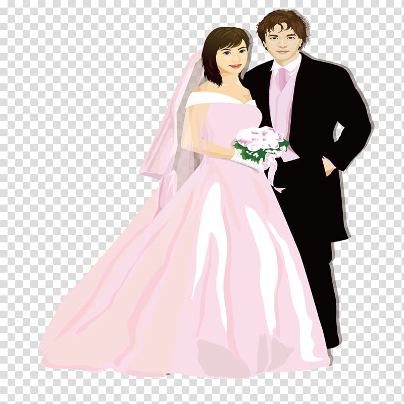 Wedding dress Marriage Bride Formal wear, Wedding dress couple transparent background PNG clipart