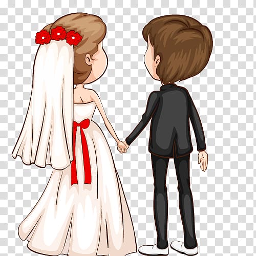 Marriage Cartoon Wedding , Hand-painted cartoon wedding transparent background PNG clipart
