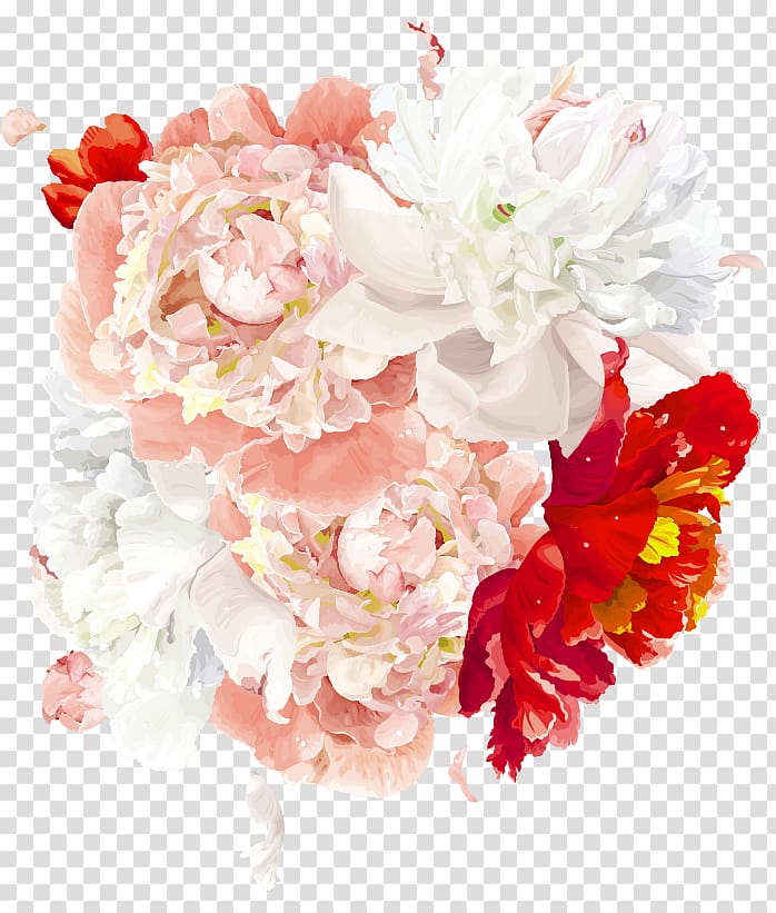 pink, red, and white peony flowers illustration, Sanitary napkin Flower Always, Peony transparent background PNG clipart