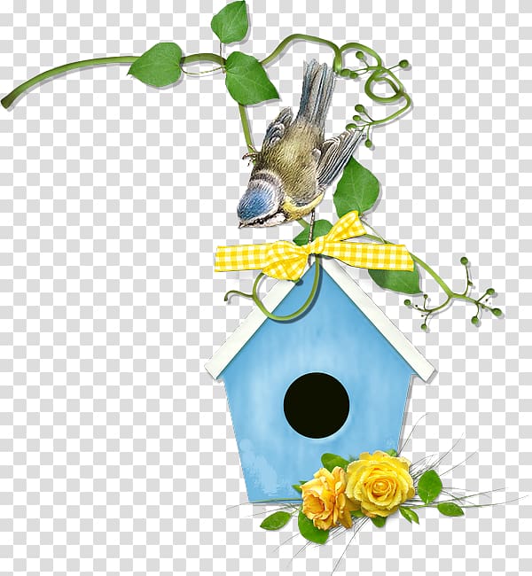 Bird Nest box Digital scrapbooking, Sky blue bird house transparent background PNG clipart