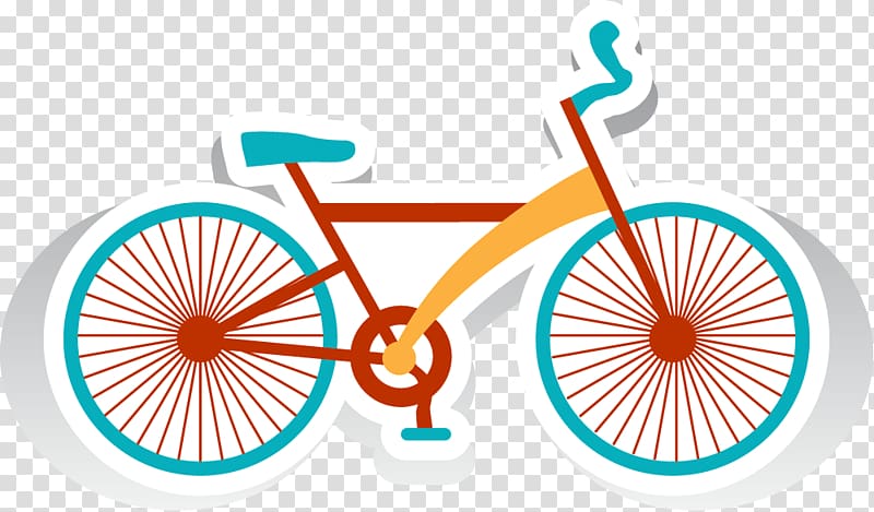 Bicycle, Cartoon blue bike transparent background PNG clipart