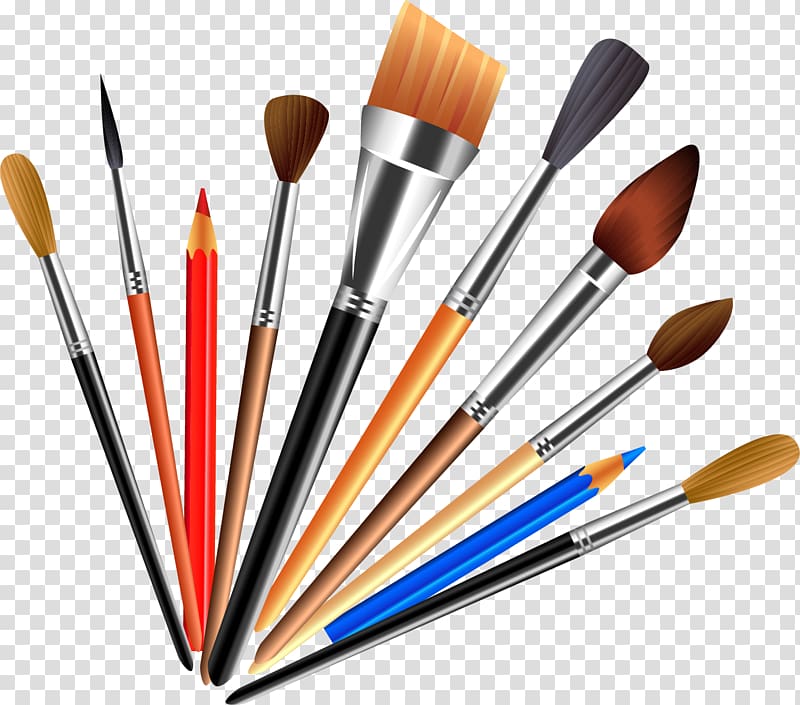 paint brush , Makeup brush Paintbrush, Hand-painted makeup brush transparent background PNG clipart