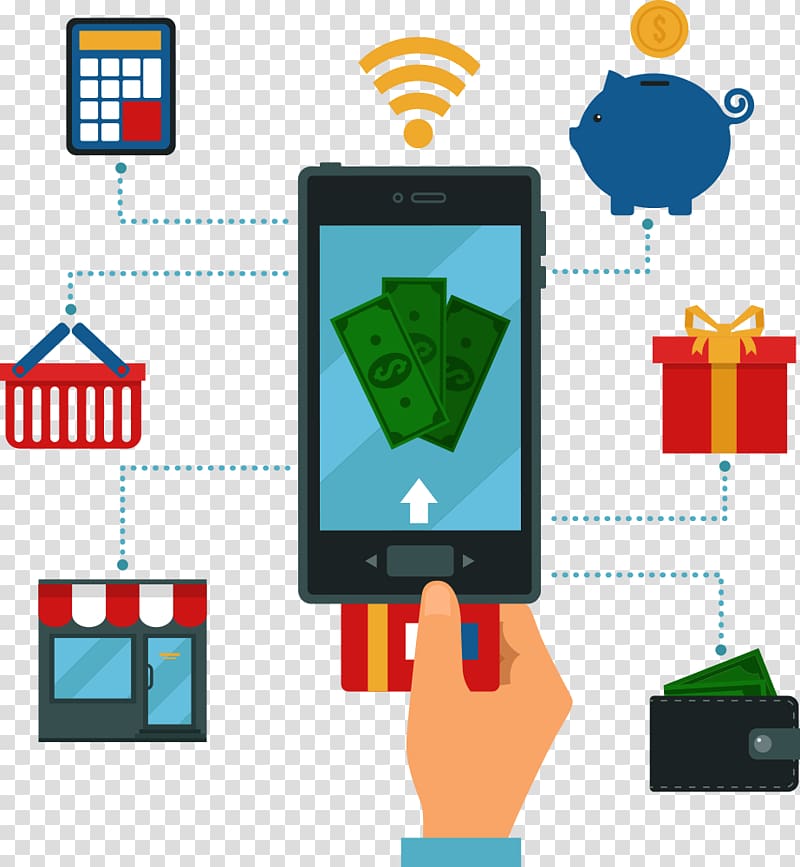 Online banking Poster Drawing, fashion phone shopping transparent background PNG clipart