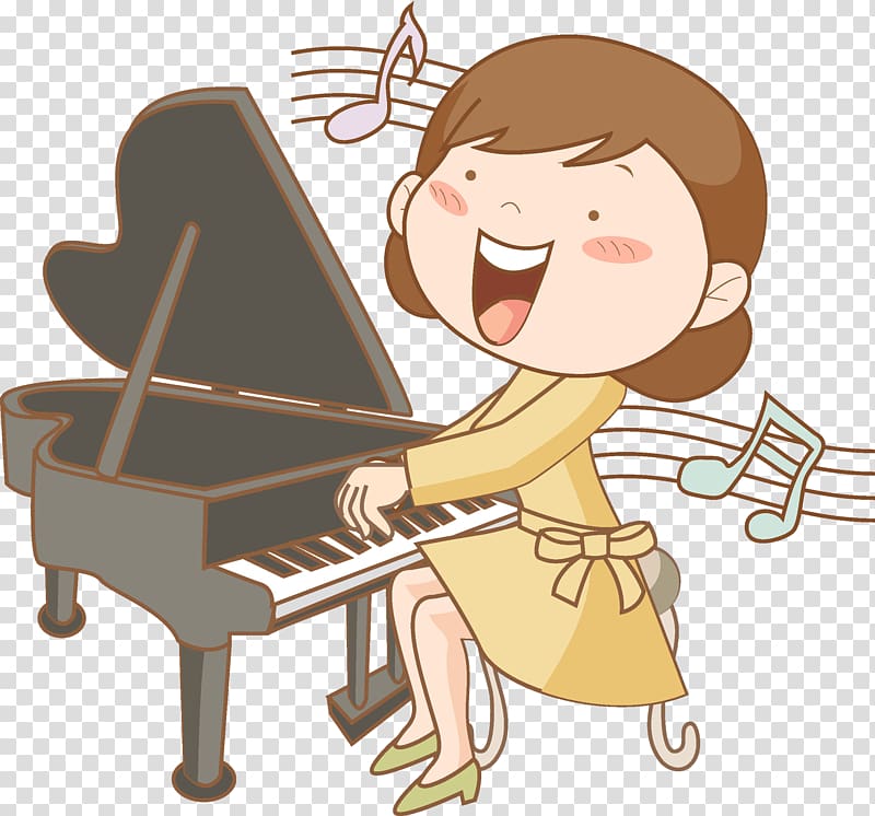 a woman who sings while playing transparent background PNG clipart