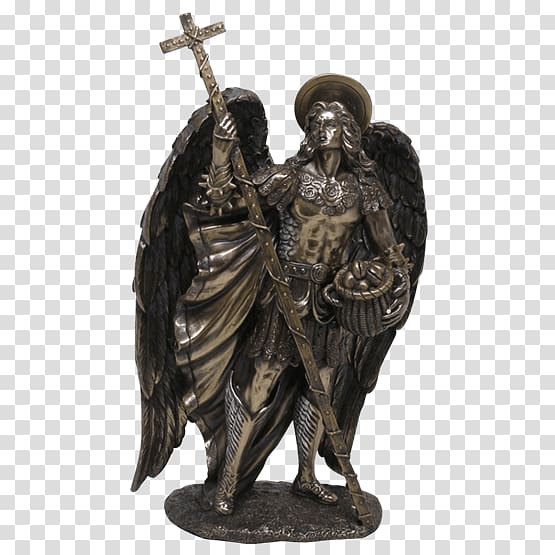 Michael Bronze sculpture Gabriel Barachiel Archangel, angel transparent background PNG clipart