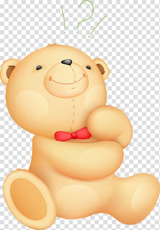 Teddy bear Cuteness, Bear in question transparent background PNG clipart