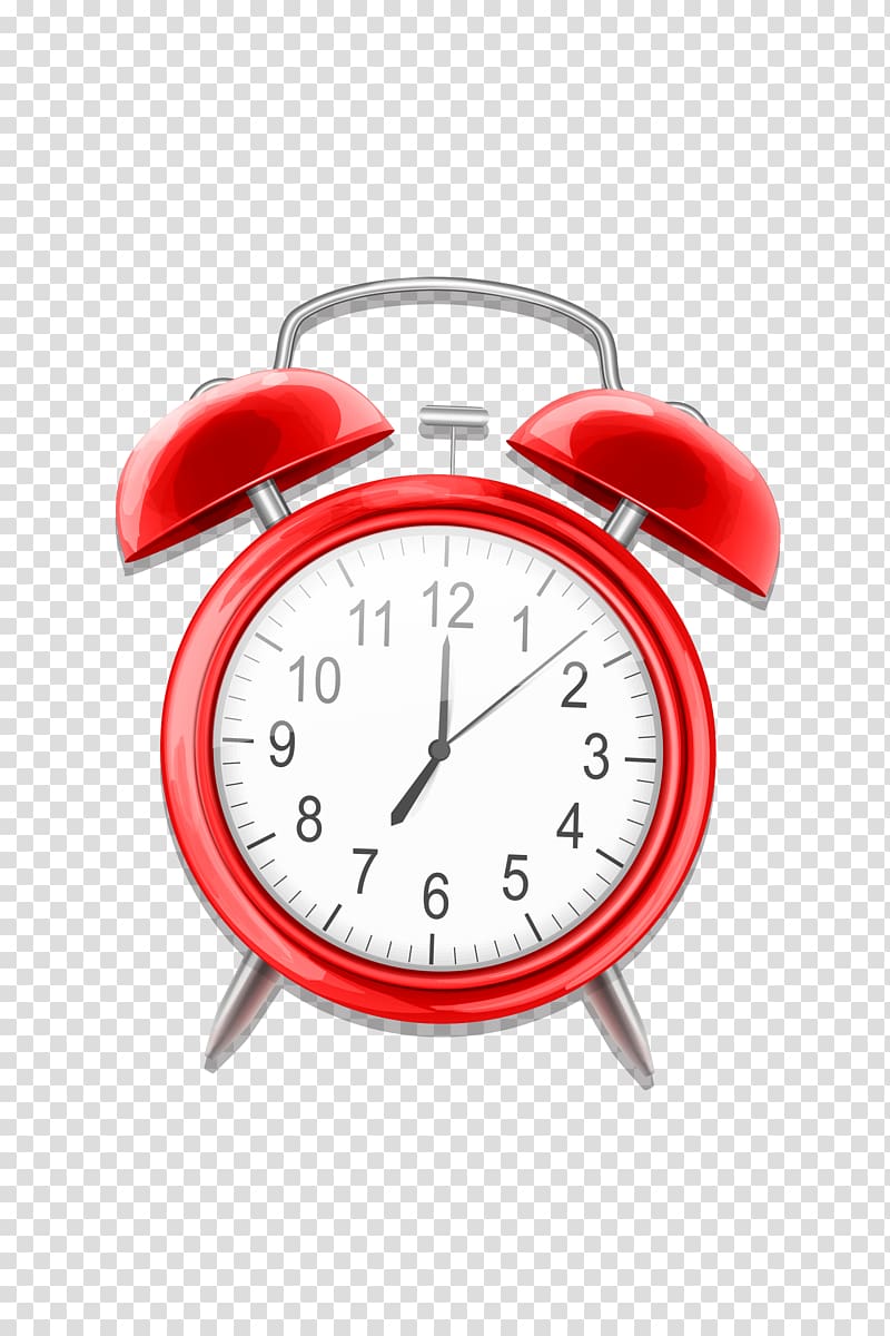 Alarm clock Watch, Red alarm clock transparent background PNG clipart