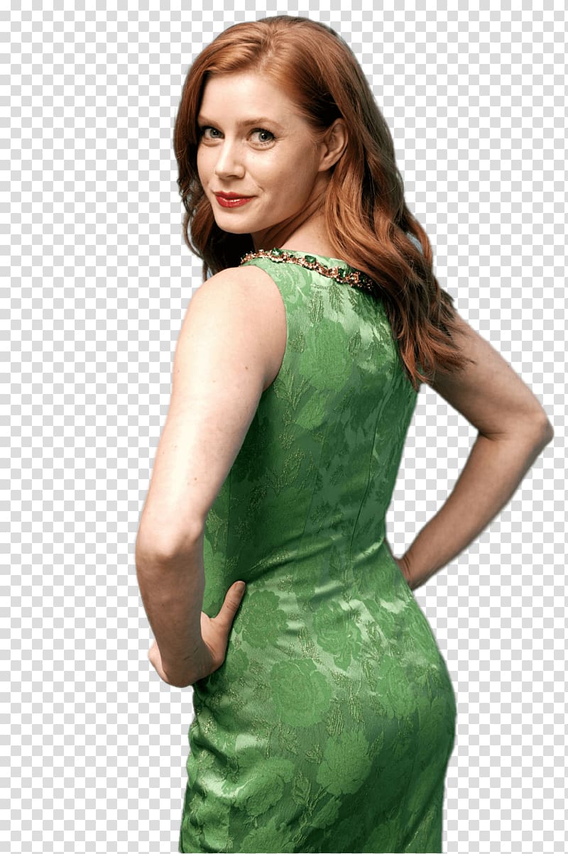 of woman looking back, Amy Adams Green Dress transparent background PNG clipart