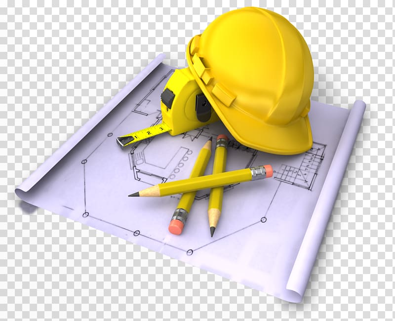yellow hard hat, lead pencils, self retracting tape measure, and blueprint , Civil Engineering Architectural engineering Electronic engineering, Engineer transparent background PNG clipart