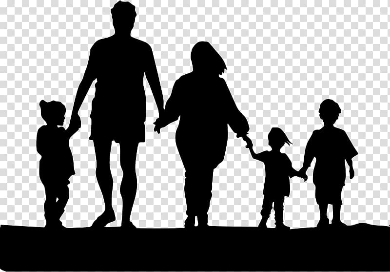 Family Holding hands Silhouette , hand holding transparent background PNG clipart
