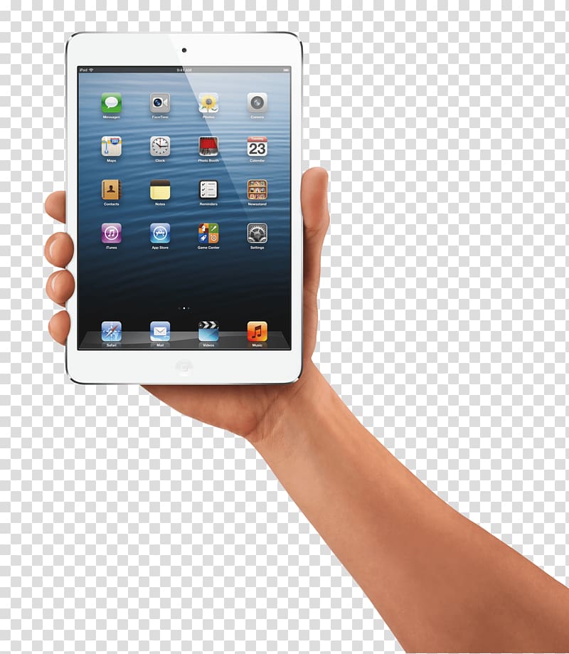 white iPad, Hand Holding Ipad Tablet transparent background PNG clipart