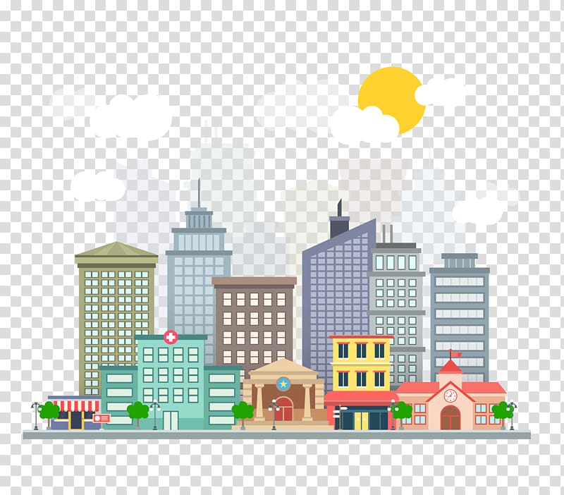 city buildings animated illustration, Lucknow Smart Cities Mission Smart city Internet of Things Plan, city building transparent background PNG clipart