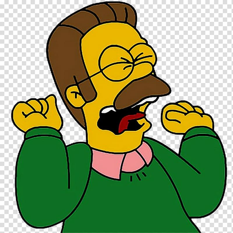 The Simpson character, Ned Flanders Homer Simpson Waylon Smithers Principal Skinner Mr. Burns, scream transparent background PNG clipart