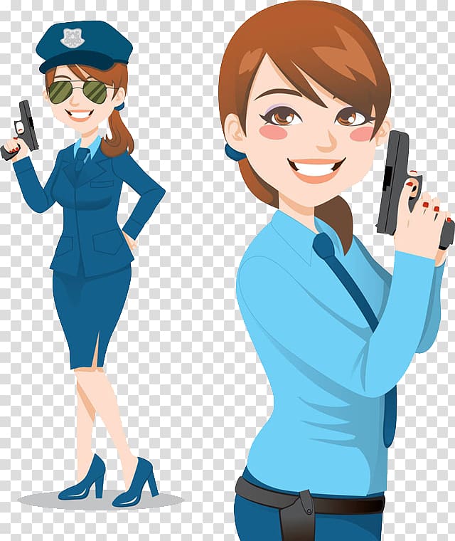 female police officer drawing