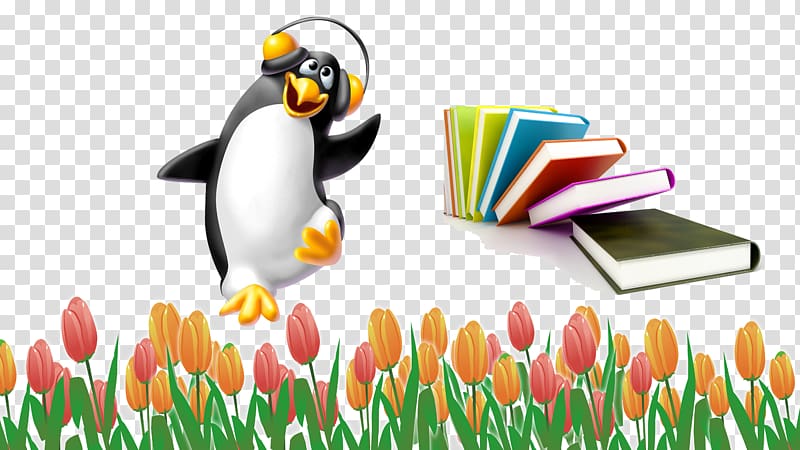 Penguin, tulip transparent background PNG clipart