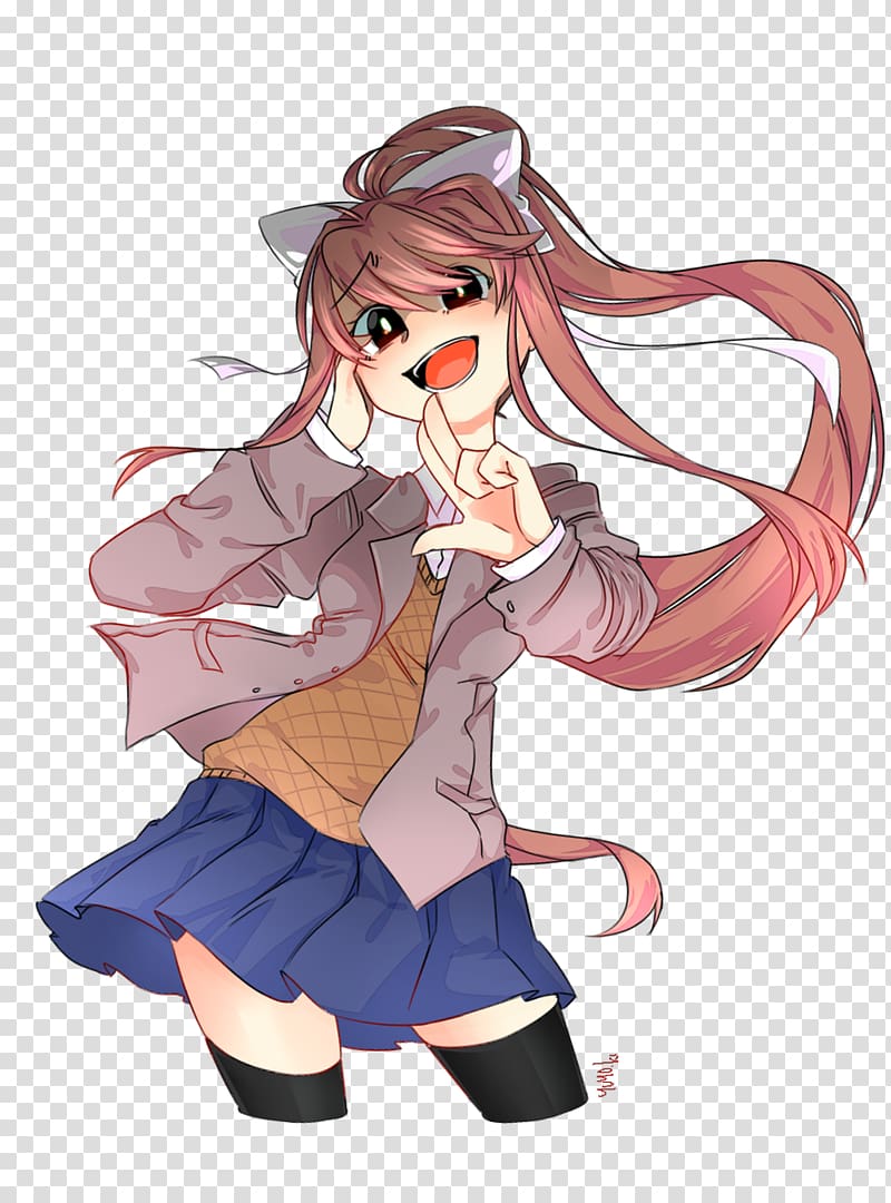 Free download, Doki Doki Literature Club! Chibi Mangaka Anime Art, Chibi  transparent background PNG clipart