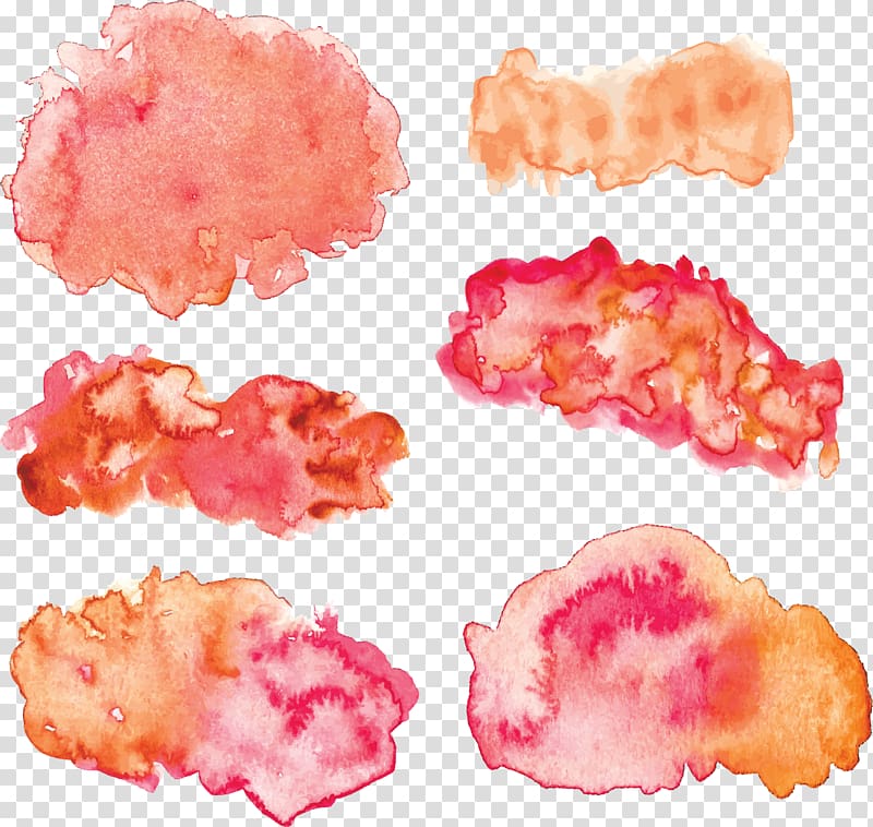 Watercolor painting , Traces of pink meat blooming watercolor transparent background PNG clipart