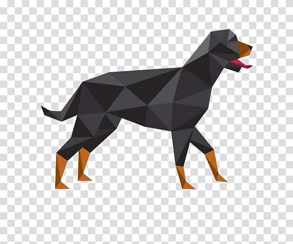 Rottweiler Puppy Paper Geometry, Black rhombus puppy transparent background PNG clipart