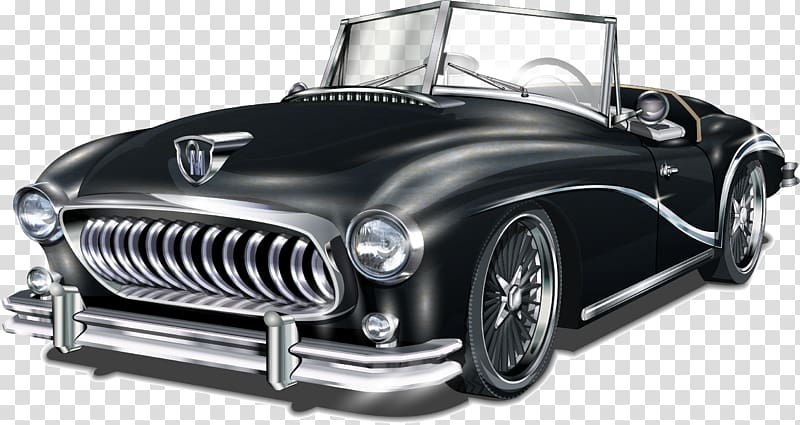 vintage black convertible coupe , Classic car Vintage car, classic cars transparent background PNG clipart