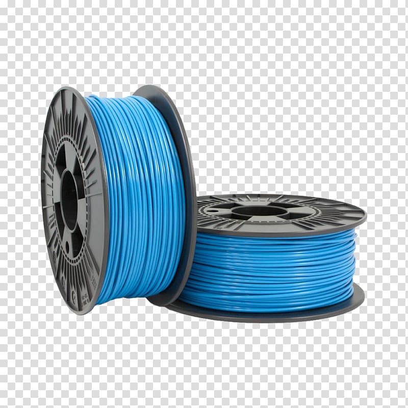 Polylactic acid 3D printing filament plastic RepRap project, bleu ciel transparent background PNG clipart