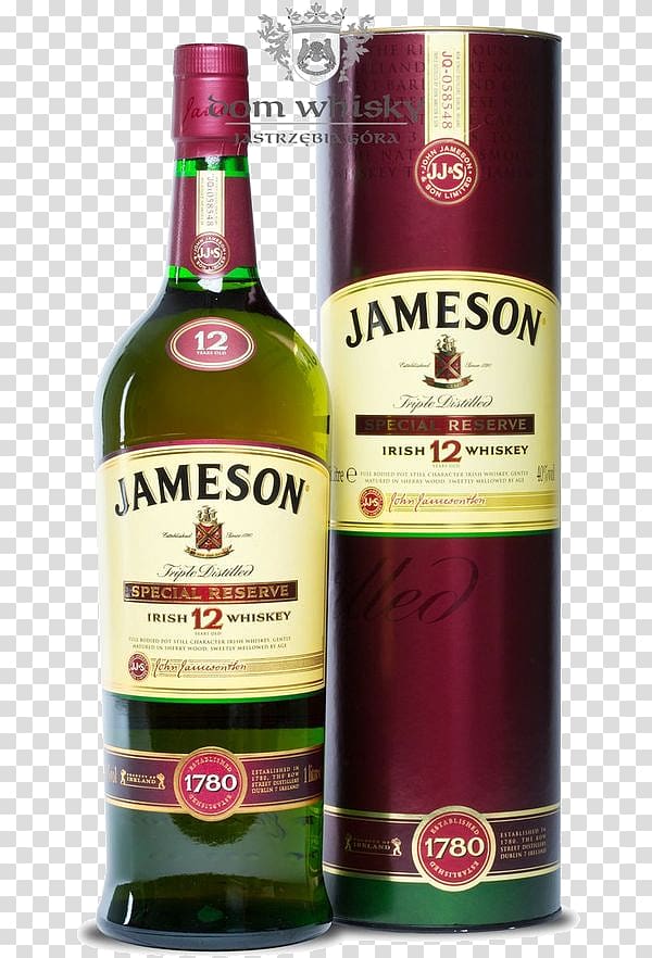 Liqueur Jameson Irish Whiskey Blended whiskey, wine transparent background PNG clipart