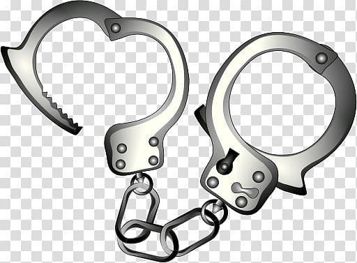 gray handcuffs , Handcuffs Open transparent background PNG clipart