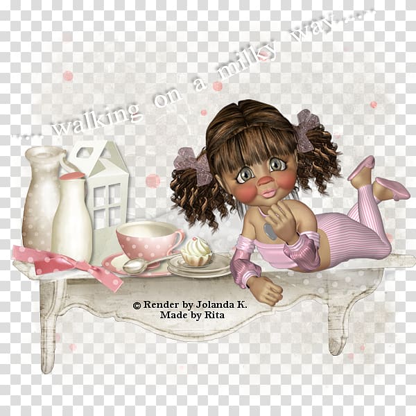 Cartoon Figurine Angel M, milky way transparent background PNG clipart