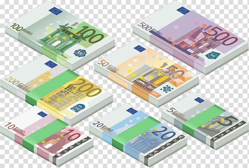 Euro banknotes 100 euro note 500 euro note 20 euro note, euro transparent background PNG clipart