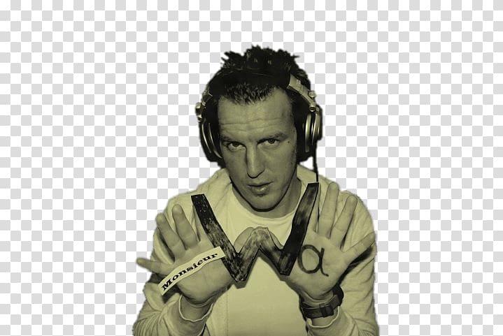 man wearing corded headphones, Jean Yves Wargnies DJ transparent background PNG clipart